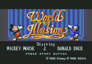 World of Illusion Starring Mickey Mouse and Donald Duck (USA) Title Screen